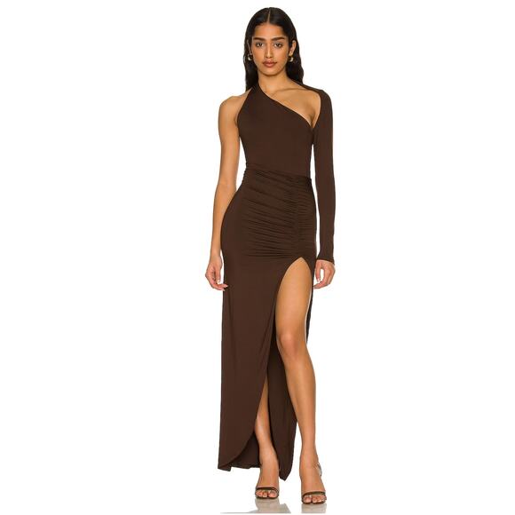superdown One Shoulder Brown Dress - Picture 1 of 13